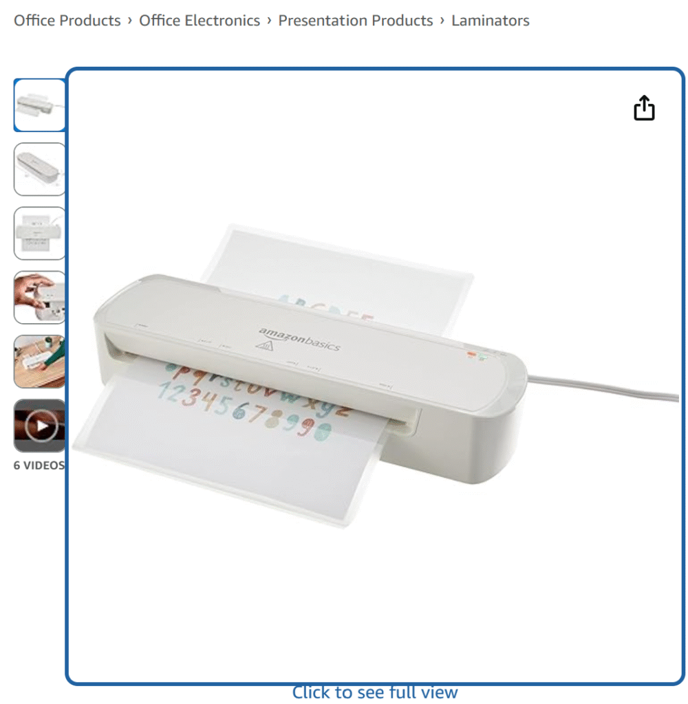 Amazon must-haves for teachers: laminator
