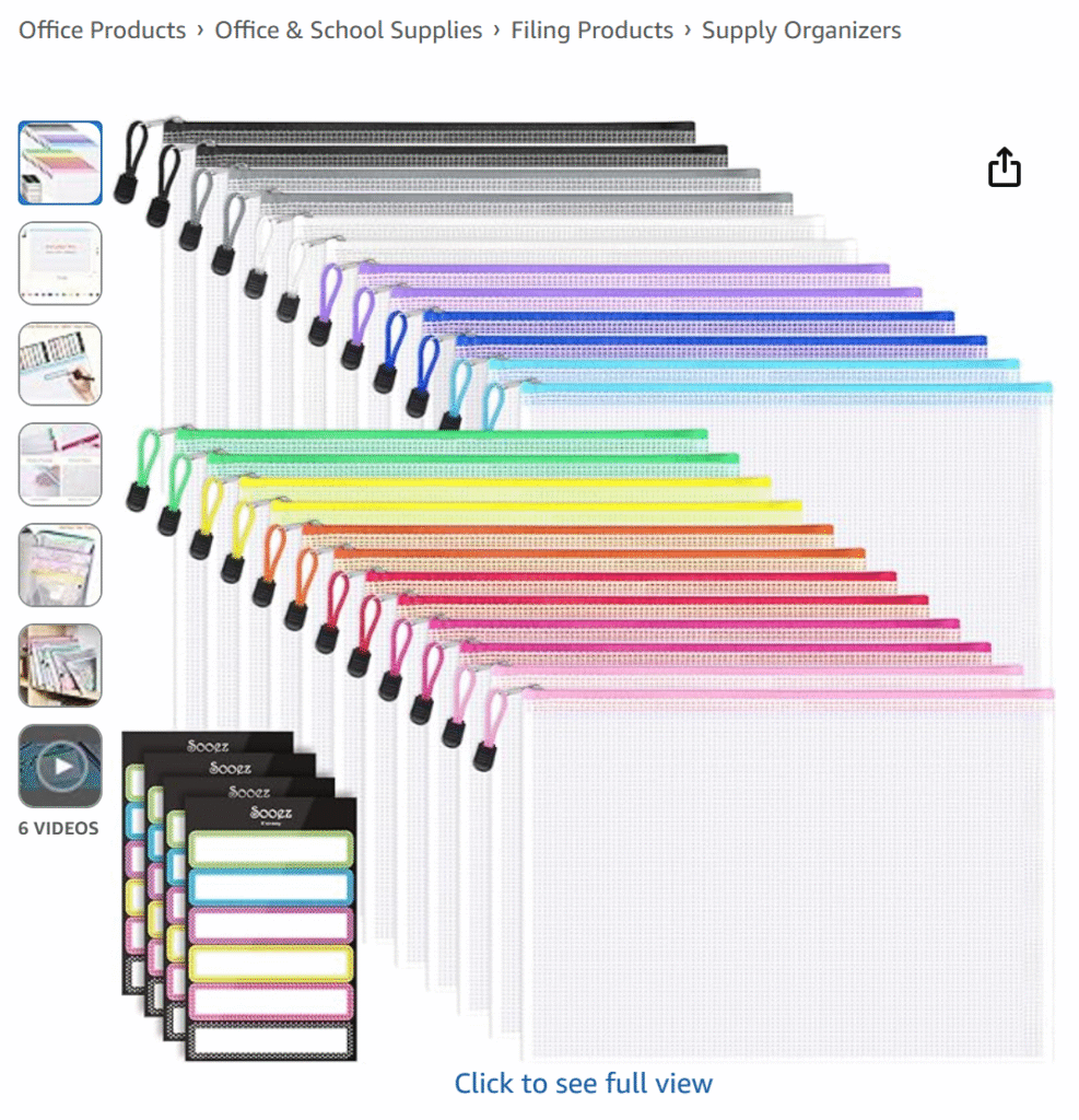 Amazon must-haves for teachers: zipper mesh pouches