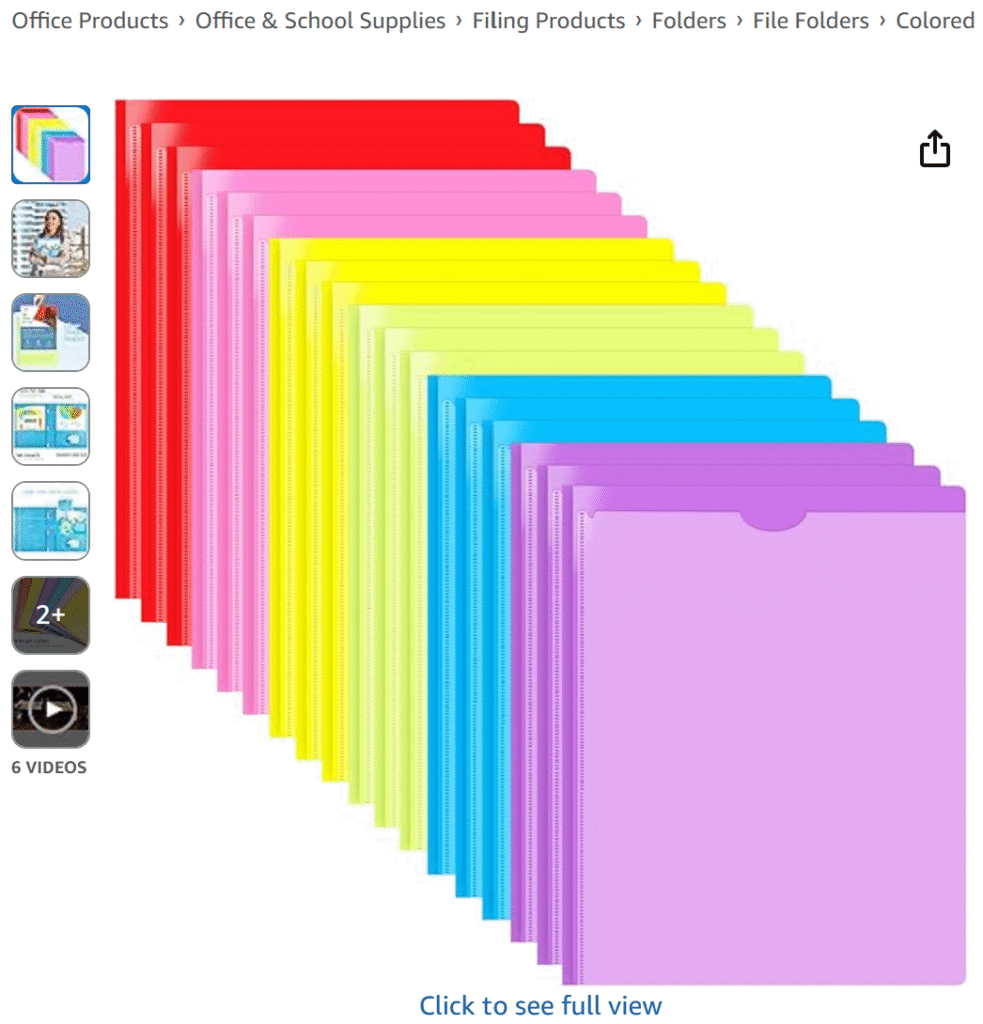 Amazon must-haves for teachers: vinyl folders with cover pockets